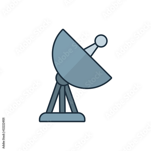 Isolated antenna line and fill icon vector design