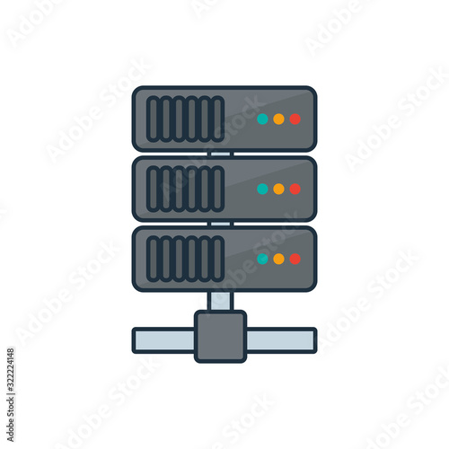 Isolated web hosting line and fill icon vector design