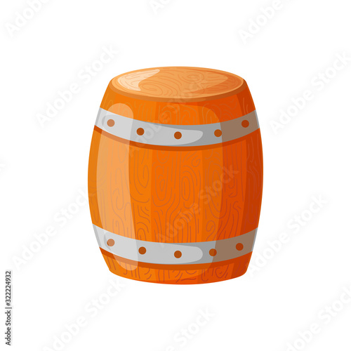 Traditional wooden beer keg isolated on white.