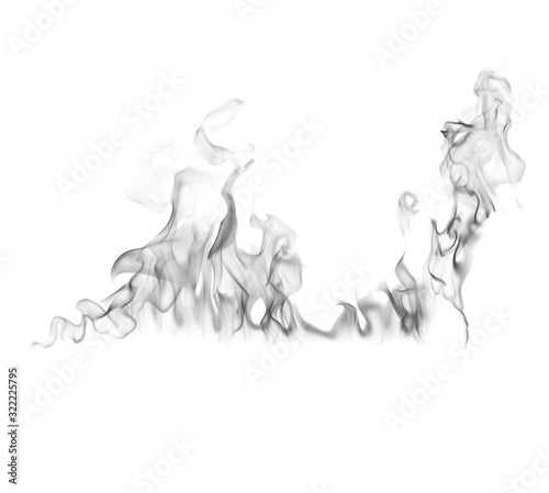 Smoke black on a white background