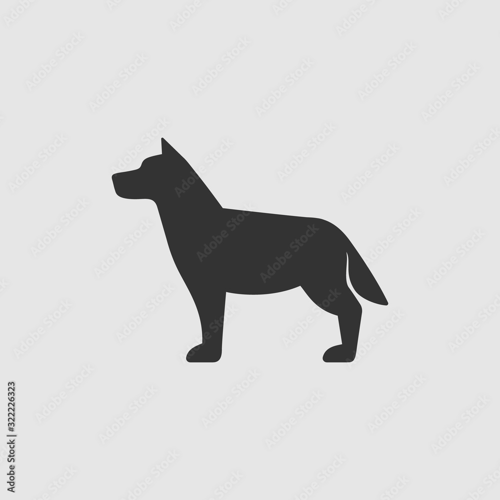 Vector Simple Isolated Dog Icon