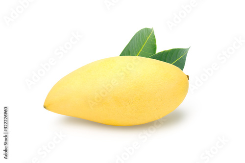 Fresh and beautiful mango fruit on white background.
