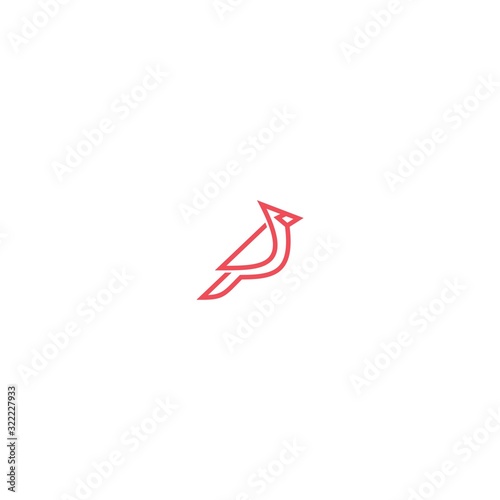 Fényképezés logo abstract cardinal line vector