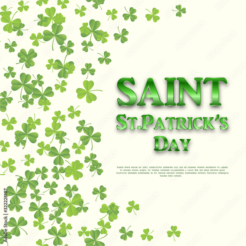 Saint Patrick's day card with shamrock. Vector
