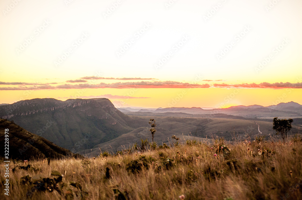Fototapeta premium sunset in the mountains