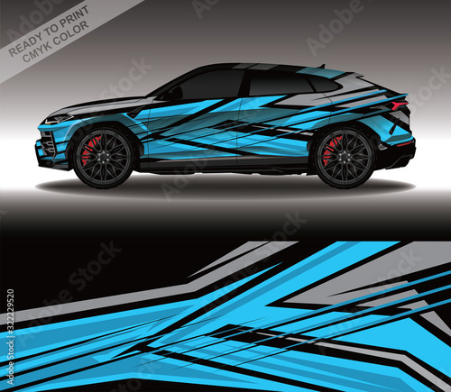 Car wrap decal design vector, custom livery race rally car vehicle sticker and tinting.