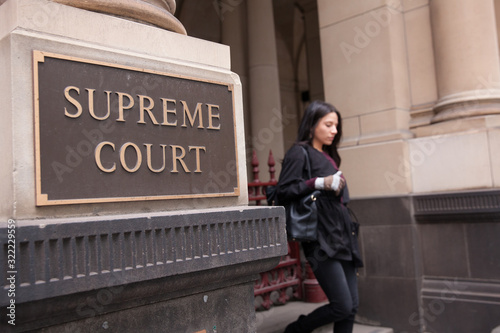 Young Woman Leaving Supreme Court