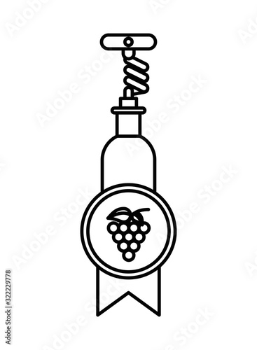 wine bottle drink with corkscrew