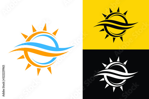 Air conditioner logo sign symbol, Hot and cold symbol