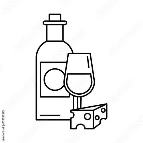 wine cup drink with cheese portion