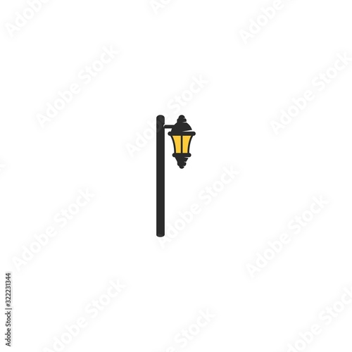 minimalist porch light with pole illustration
