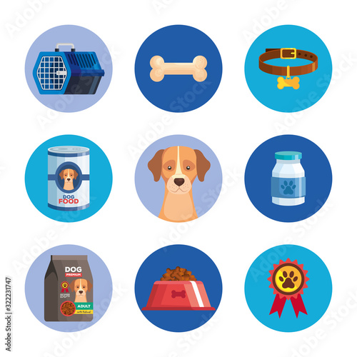 set icons of dog animal