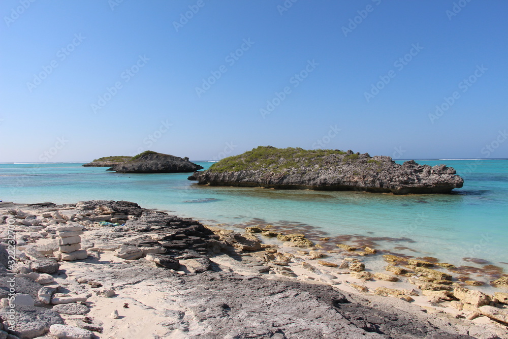 Small rocky islets off the coast of North Caicos - Three Mary Cays caribbean ocean view