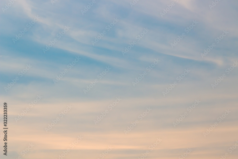 Fototapeta premium Sunrise sky with clouds on the sky. Skyscraper background.