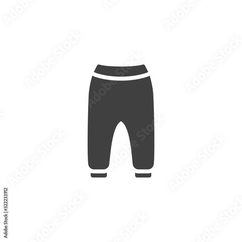 Baby boy pants vector icon. filled flat sign for mobile concept and web design. Baby Clothing, kids pants glyph icon. Symbol, logo illustration. Vector graphics