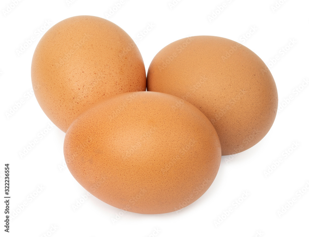 Three eggs isolated on white background with clipping path. Three eggs isolated on white background with clipping path.
