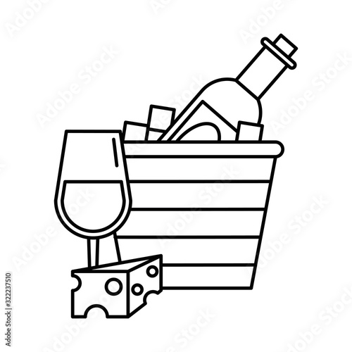 wine cup drink with cheese portion