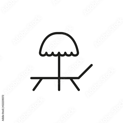 Simple sunbed line icon.