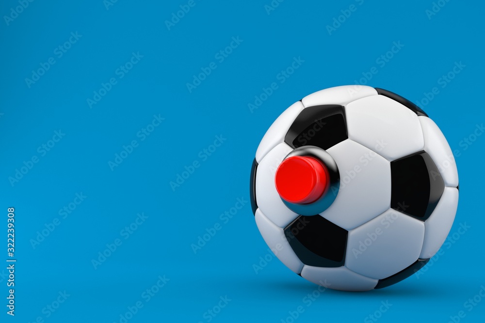 Soccer ball with push button