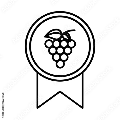 grapes fresh fruits seal stamp