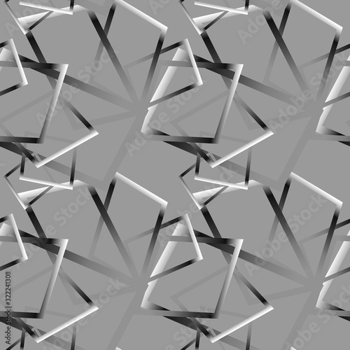 Seamless black and white geometric pattern fractals