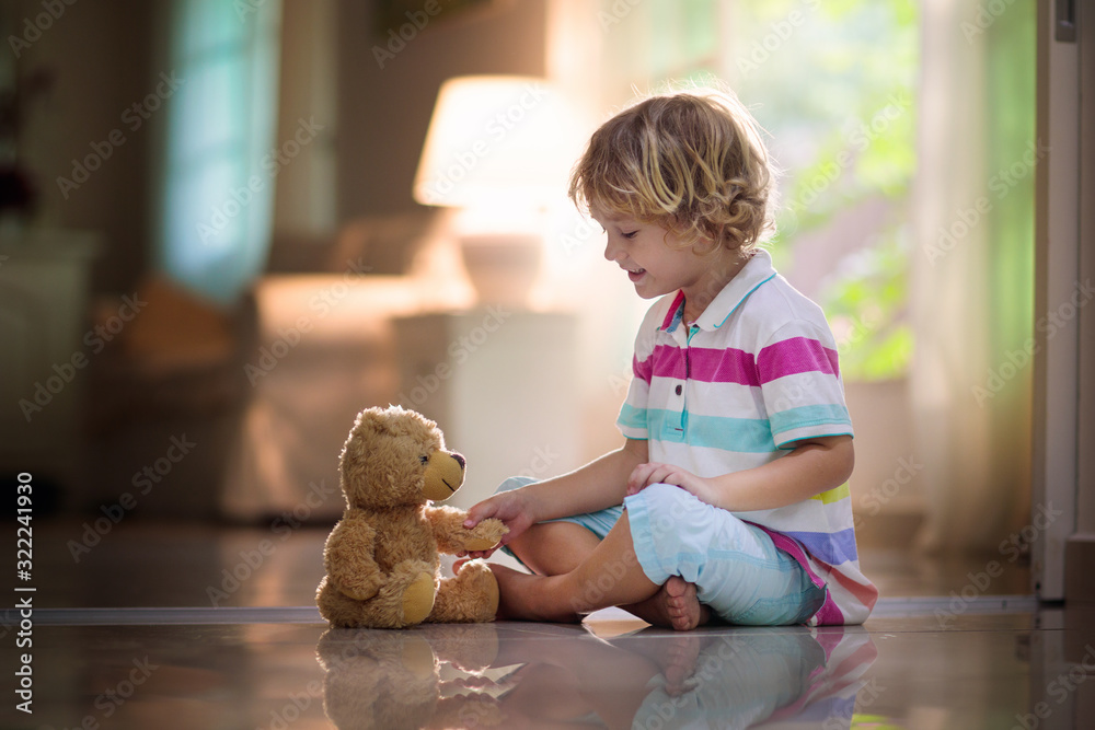 Child and cheap teddy bear