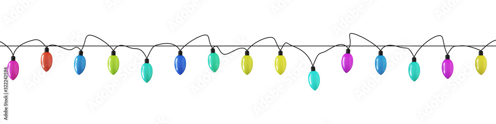 Christmas lights. Glowing lights for Christmas holiday cards, banners, posters, web design. Clipping path included. 3D rendering. Christmas lights. Glowing lights for Christmas holiday cards, banners, posters, web design. Clipping path included. 3D rendering.
