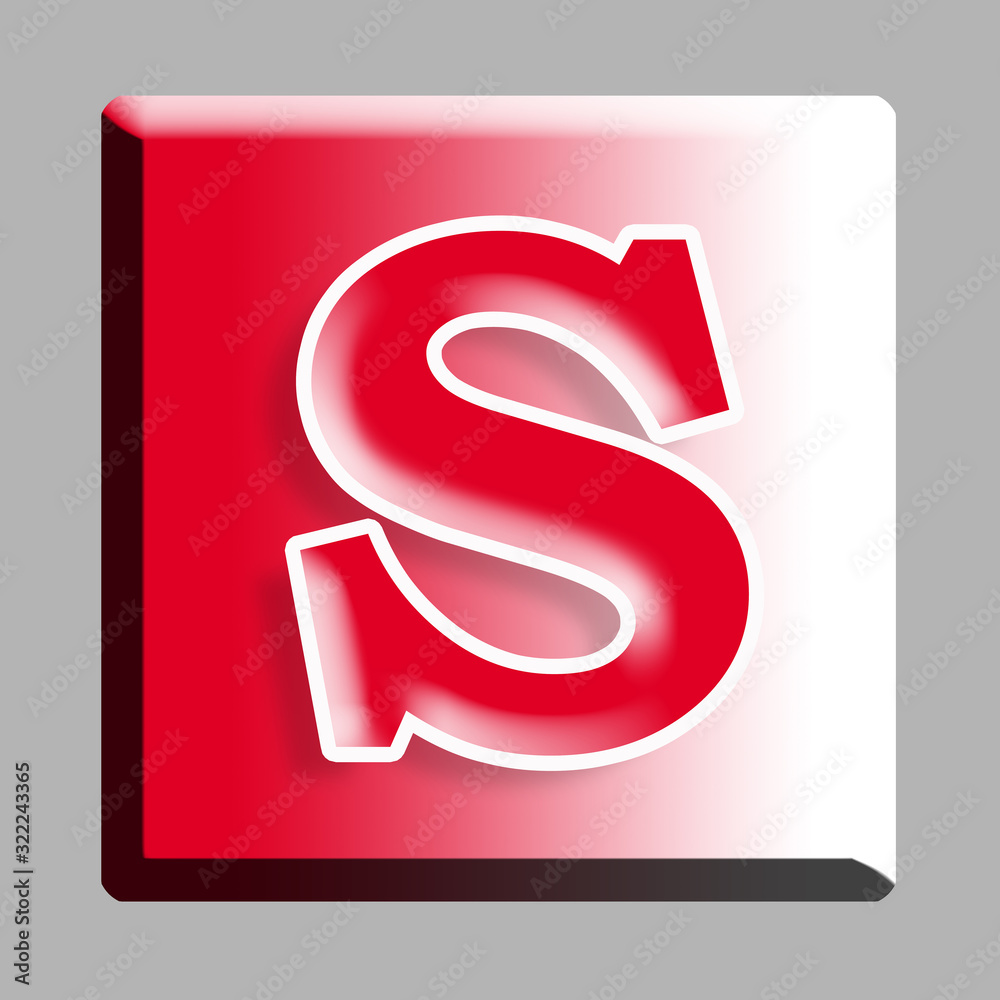 S Alphabet Text font letter , Red button icon S Alphabet Text font letter , Red button icon