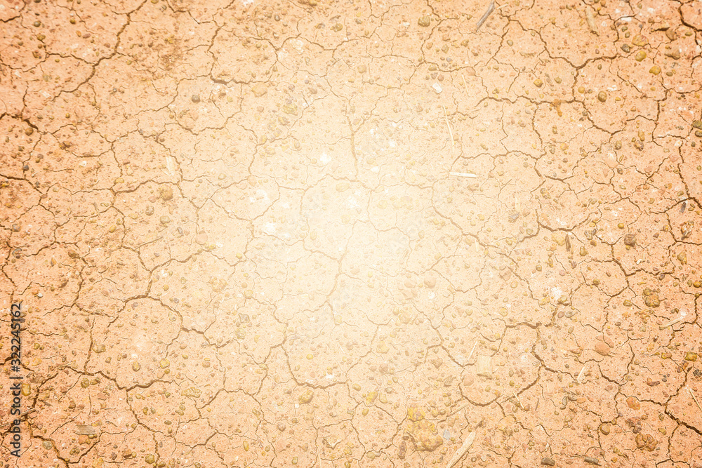 Fototapeta premium Red ground broken form heat and dry drought pollution