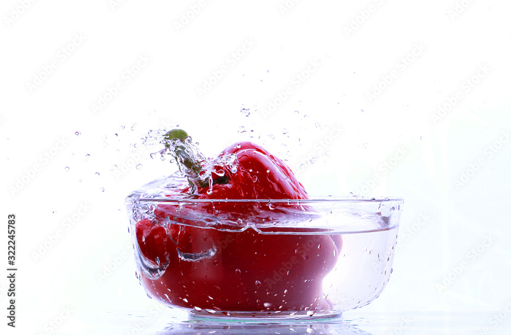 single bell pepper isolated on white background single bell pepper isolated on white background