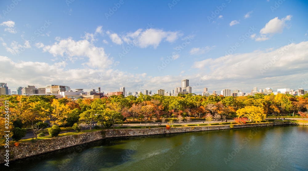 Osaka city in autumn