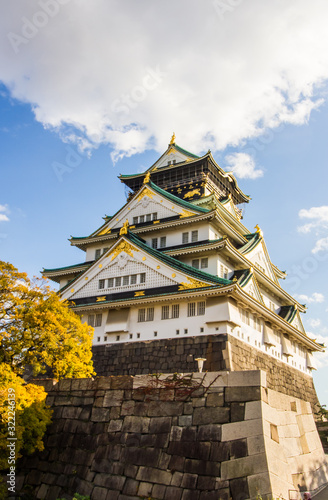 Osaka castle in autumn