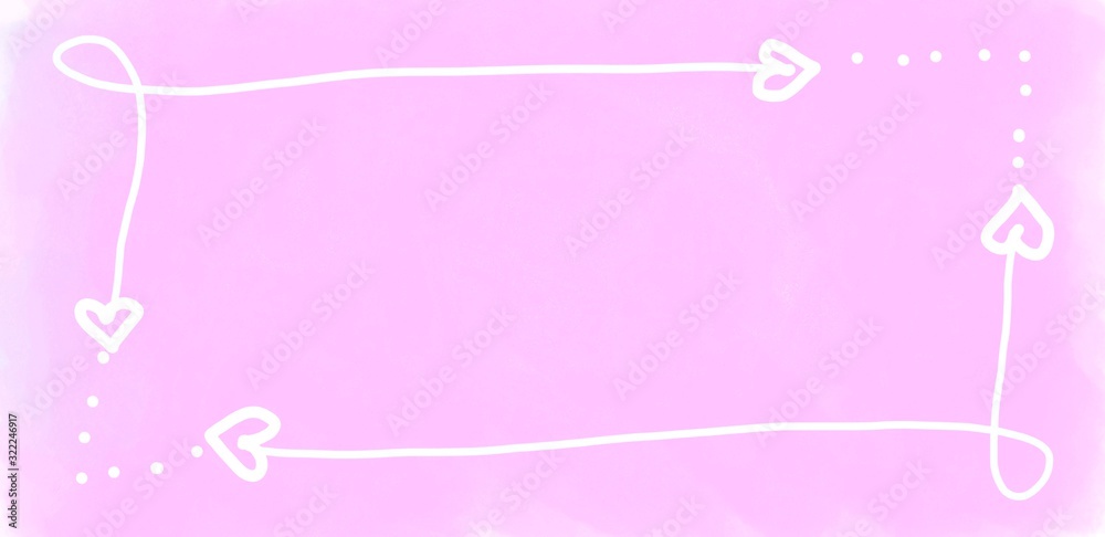 Theme Valentine falling in love, cute arrow heart line is frame and template with blend soft pink water color background. Space for letter wording in greeting card. Theme Valentine falling in love, cute arrow heart line is frame and template with blend soft pink water color background. Space for letter wording in greeting card.
