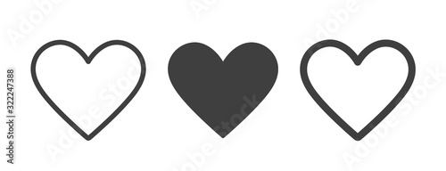 Heart vector collection. Love, favorites, like concept button icon for UI, UX, GUI. photo