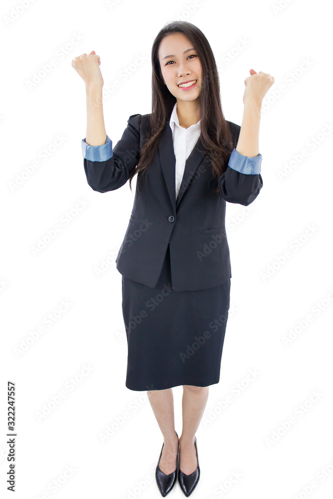 Successful young asian business woman isolate. Successful young asian business woman isolate.