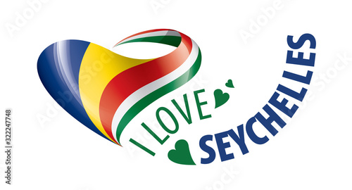 Free Download National flag of the Seychelles in the shape of a heart and the inscription I love Seychelles. Vector illustration - GFXLoad