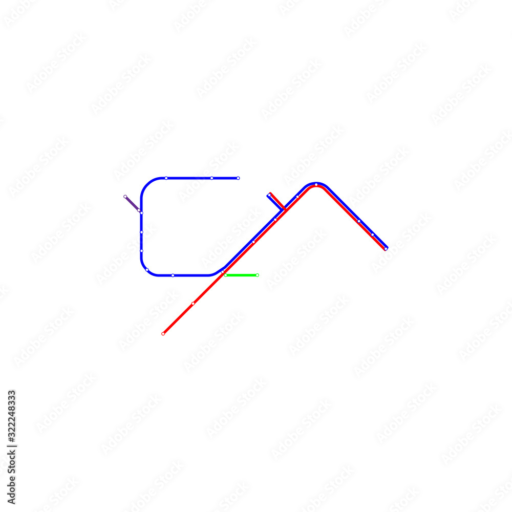 Baku metro map outline icon Baku metro map outline icon