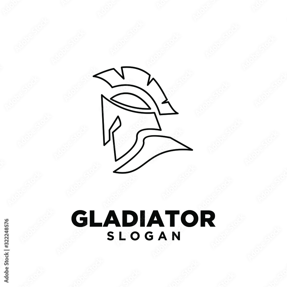 head gladiator line spartan logo icon design head gladiator line spartan logo icon design