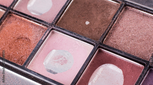 old eye shadow beige shades used by makeup artist, macro