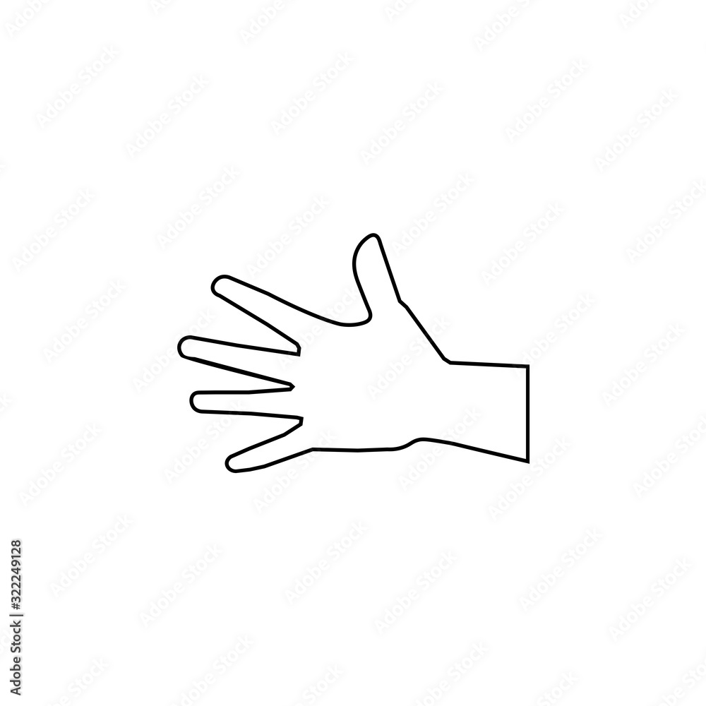 Hand with open palm sign. Hand with open palm sign.