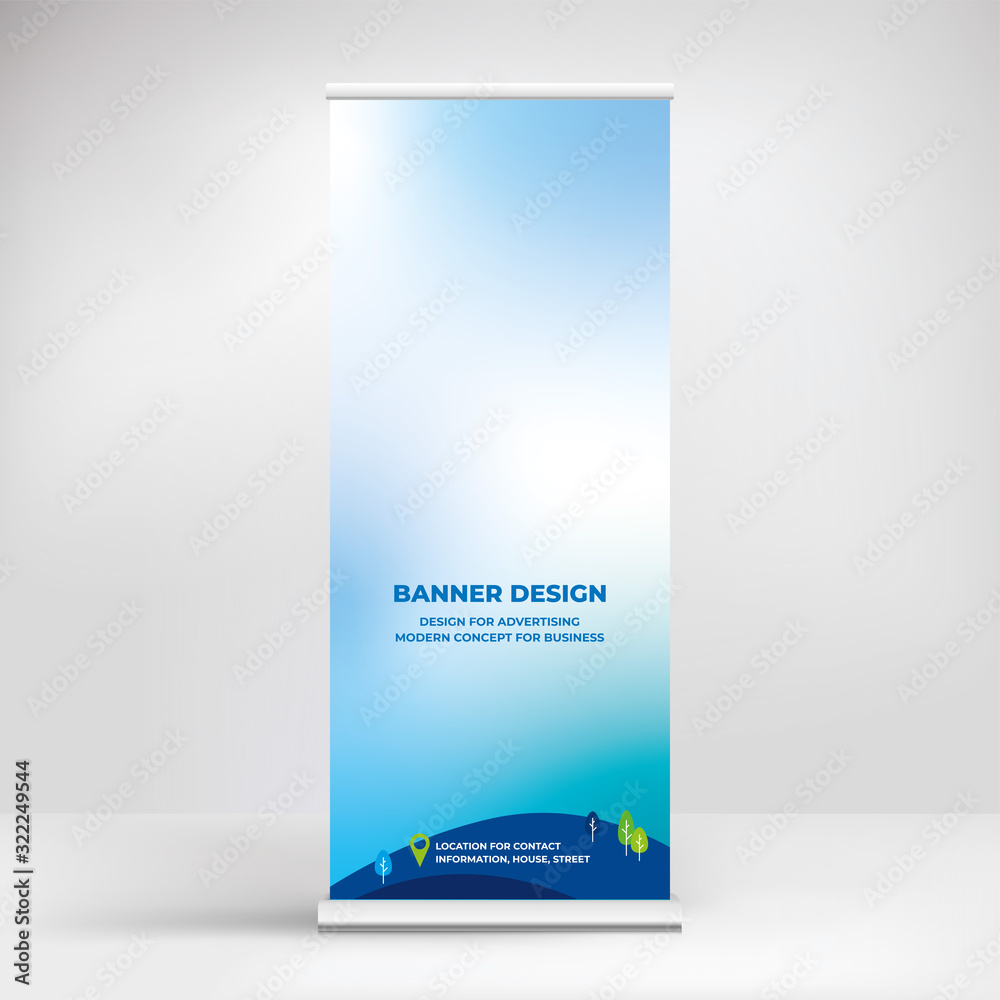 Banner design, roll-up. Stand for presentations, conferences, advertising banner for the exhibition and placement of advertising information	
