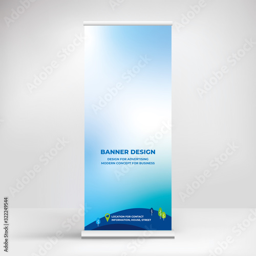 Banner design, roll-up. Stand for presentations, conferences, advertising banner for the exhibition and placement of advertising information	