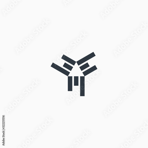 Abstract triangle and music spectrum logo icon design template vector illustration