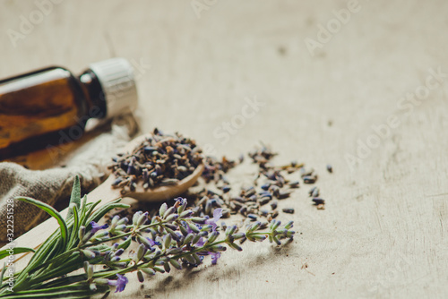 lavender on wooden background