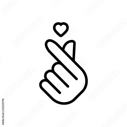 Korean love sign vector icon