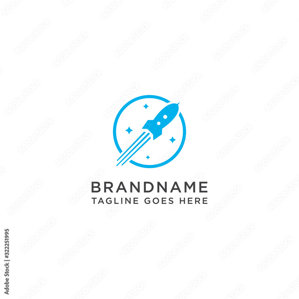 Naklejka premium Rocket logo design template vector