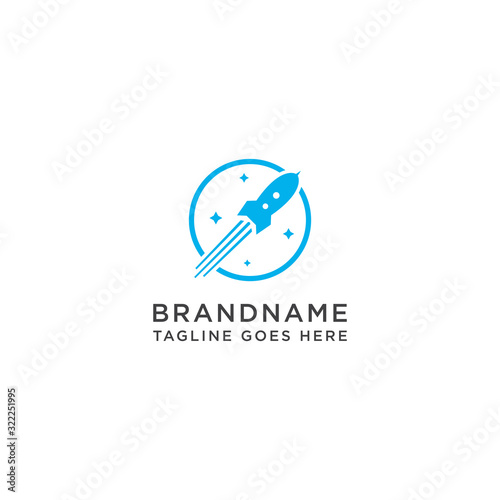 Rocket logo design template vector