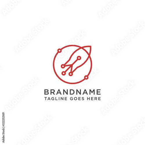 Rocket logo design template vector