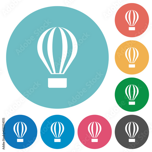 Air balloon flat round icons