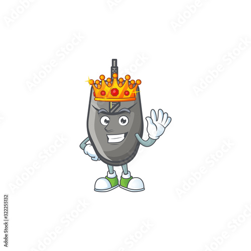 A dazzling of black mouse stylized of King on cartoon mascot design